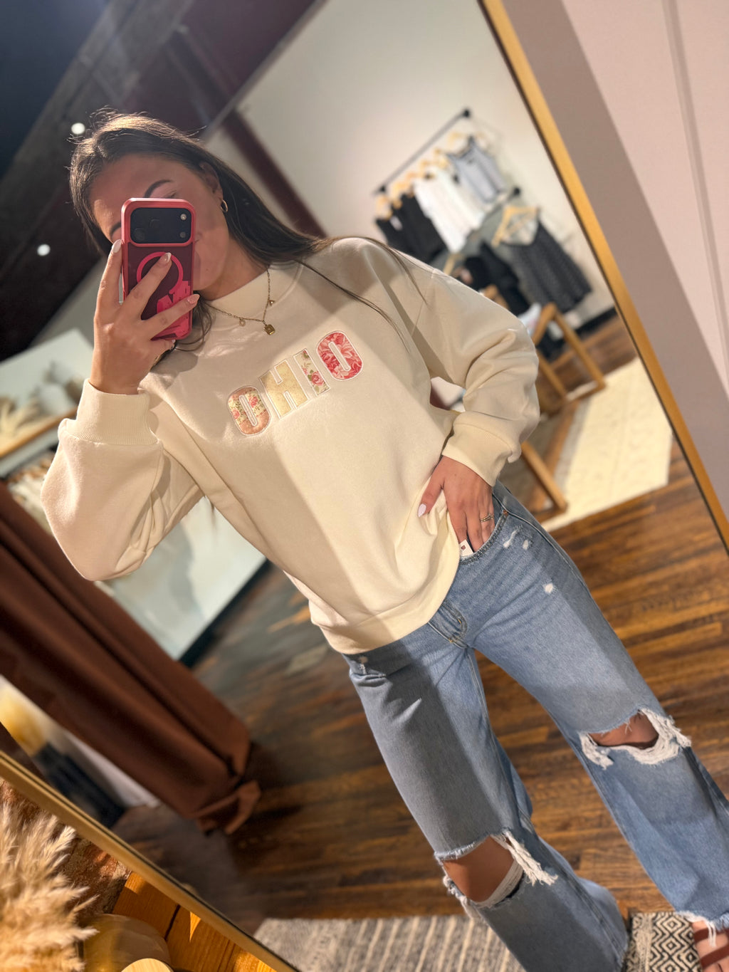 Ohio Floral Mockneck