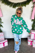 PREORDER- PEACE & POLKA DOT MOCK NECK PULLOVER