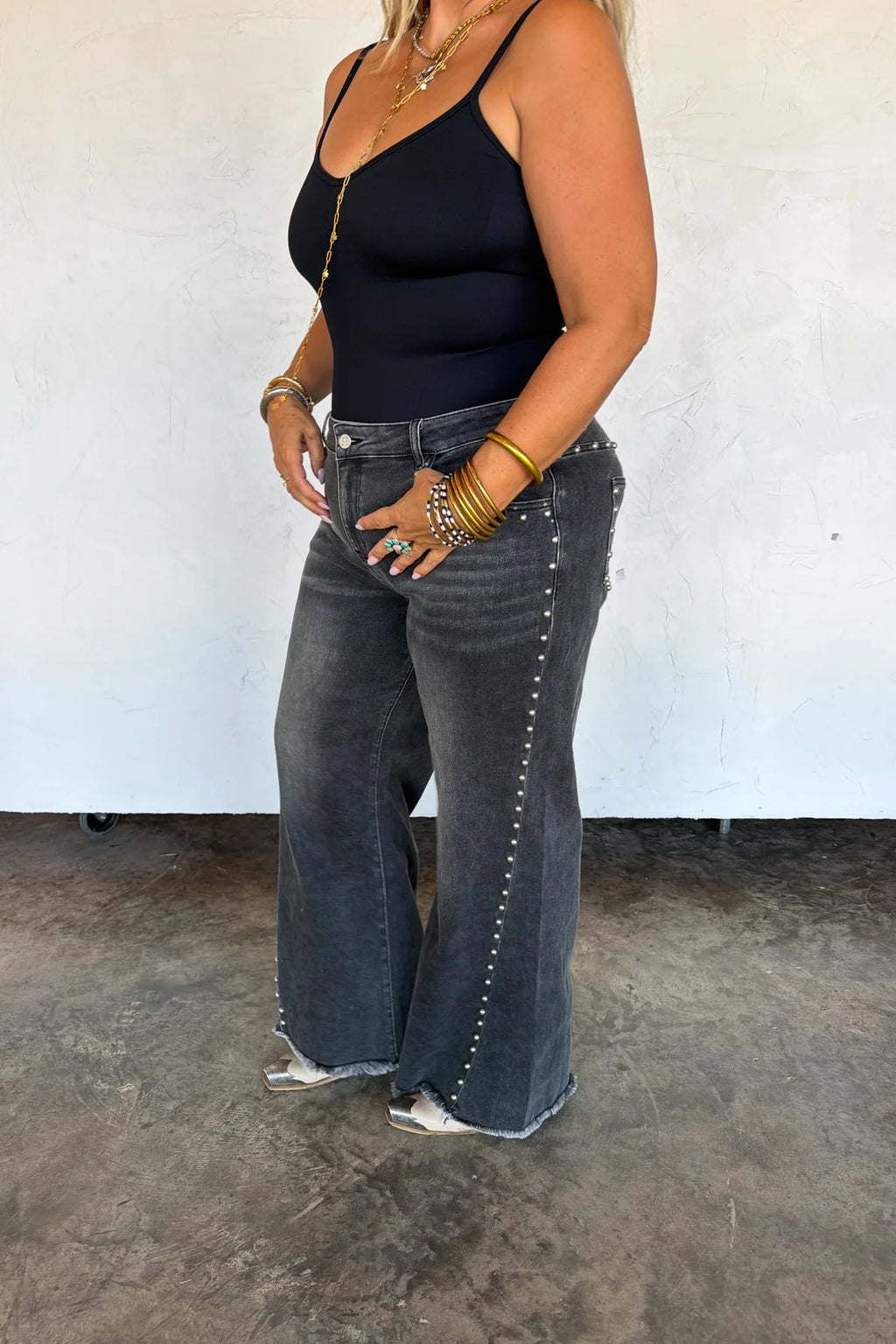 PREORDER- OFF THE GRID STUDDED JEANS
