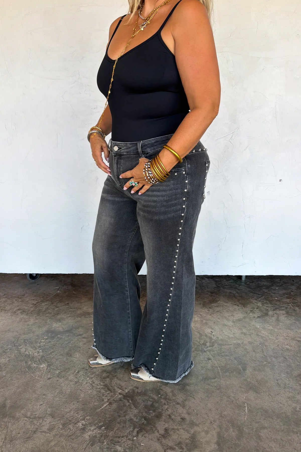 PREORDER- OFF THE GRID STUDDED JEANS