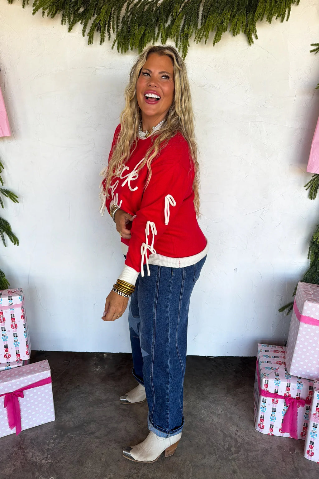 PREORDER- DECK THE HALLS BOW SWEATER