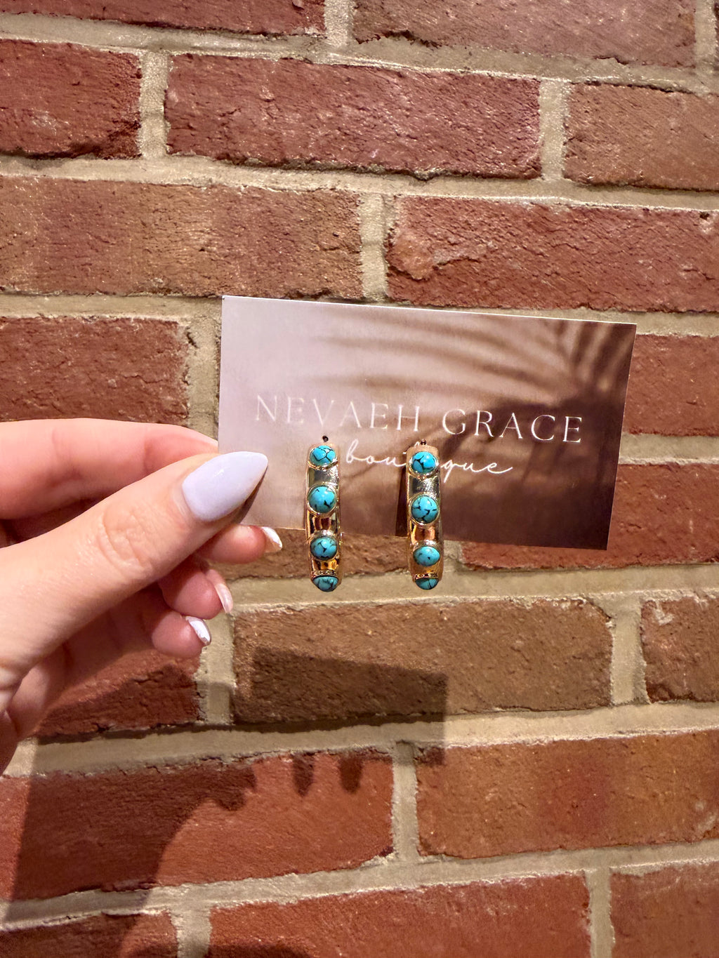 Turquoise Hoops
