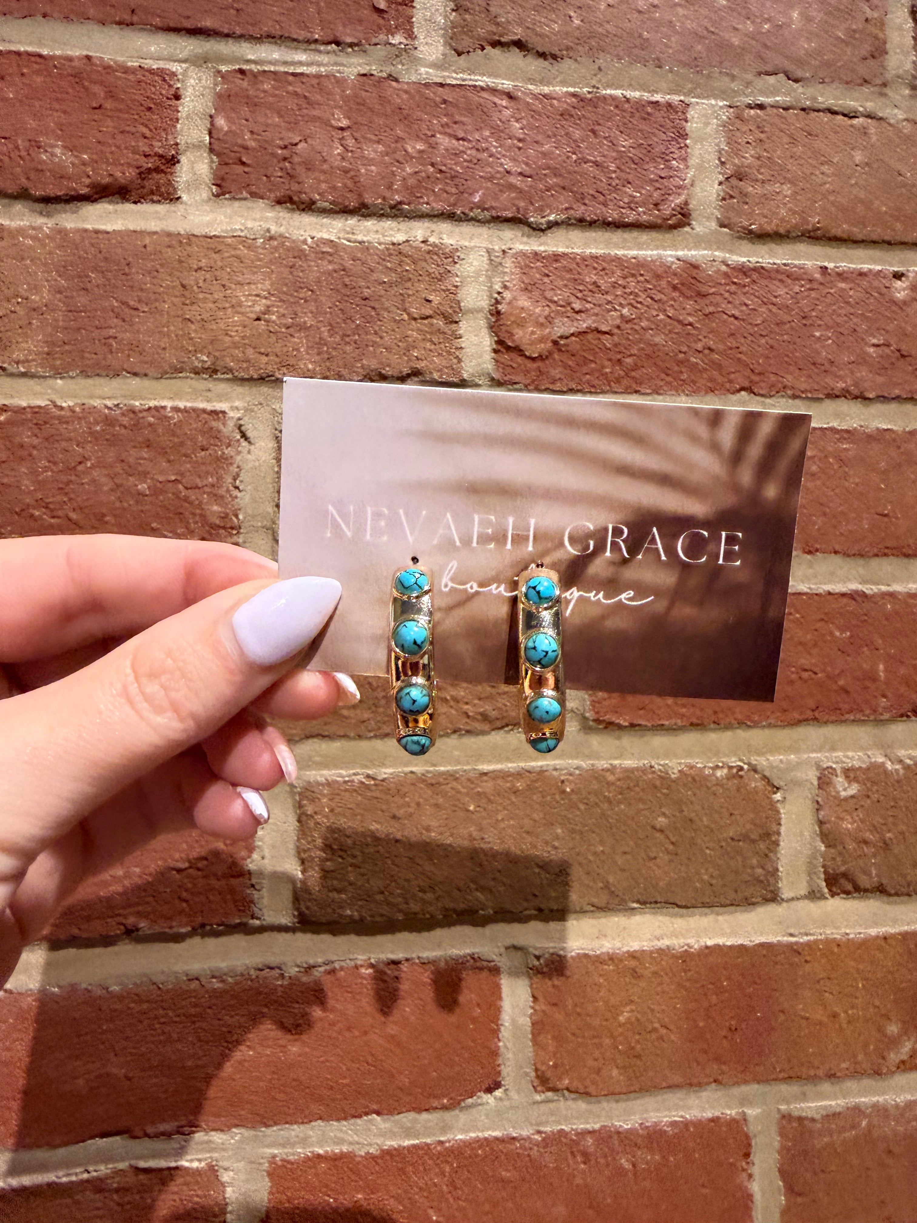 Turquoise Hoops