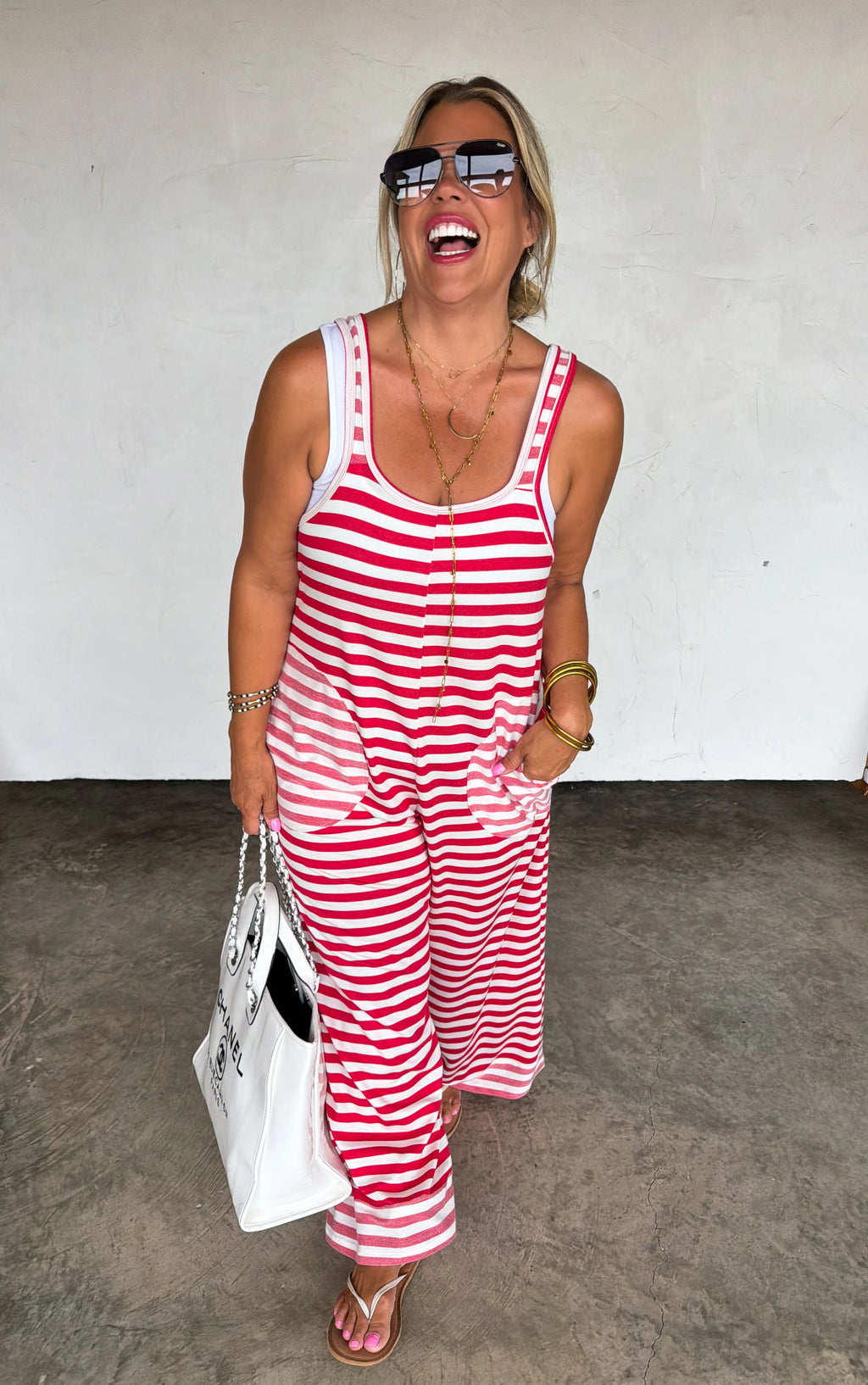 PREORDER- RICKI STRIPE TERRY ROMPER