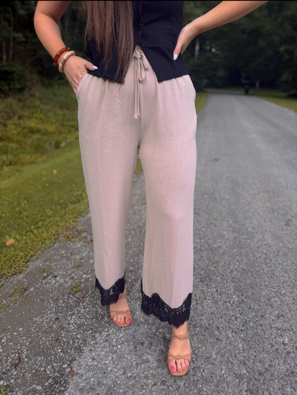 Lydia Rae Linen Lace Pants