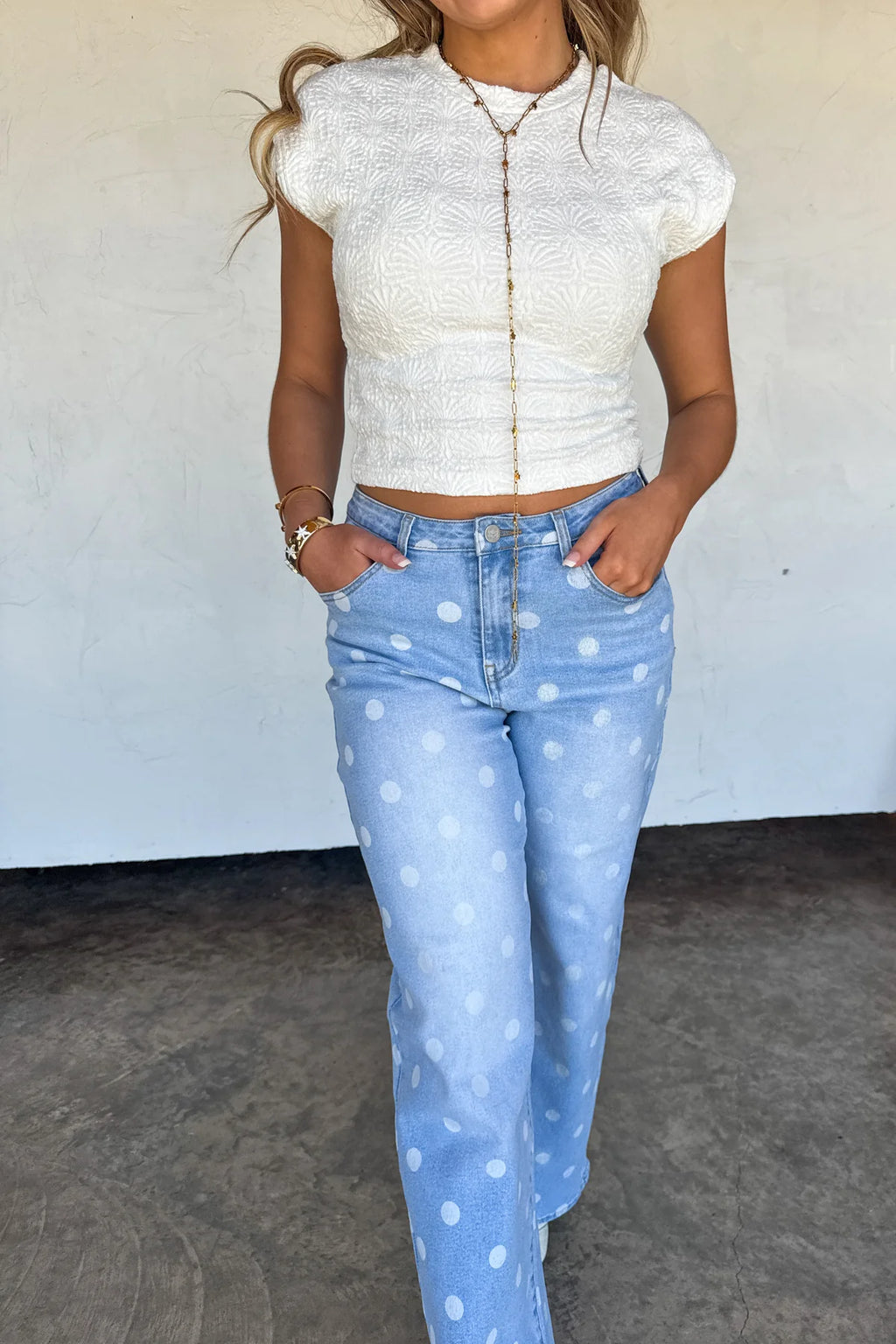 PREORDER- SPOT ON POLKA DOT JEANS