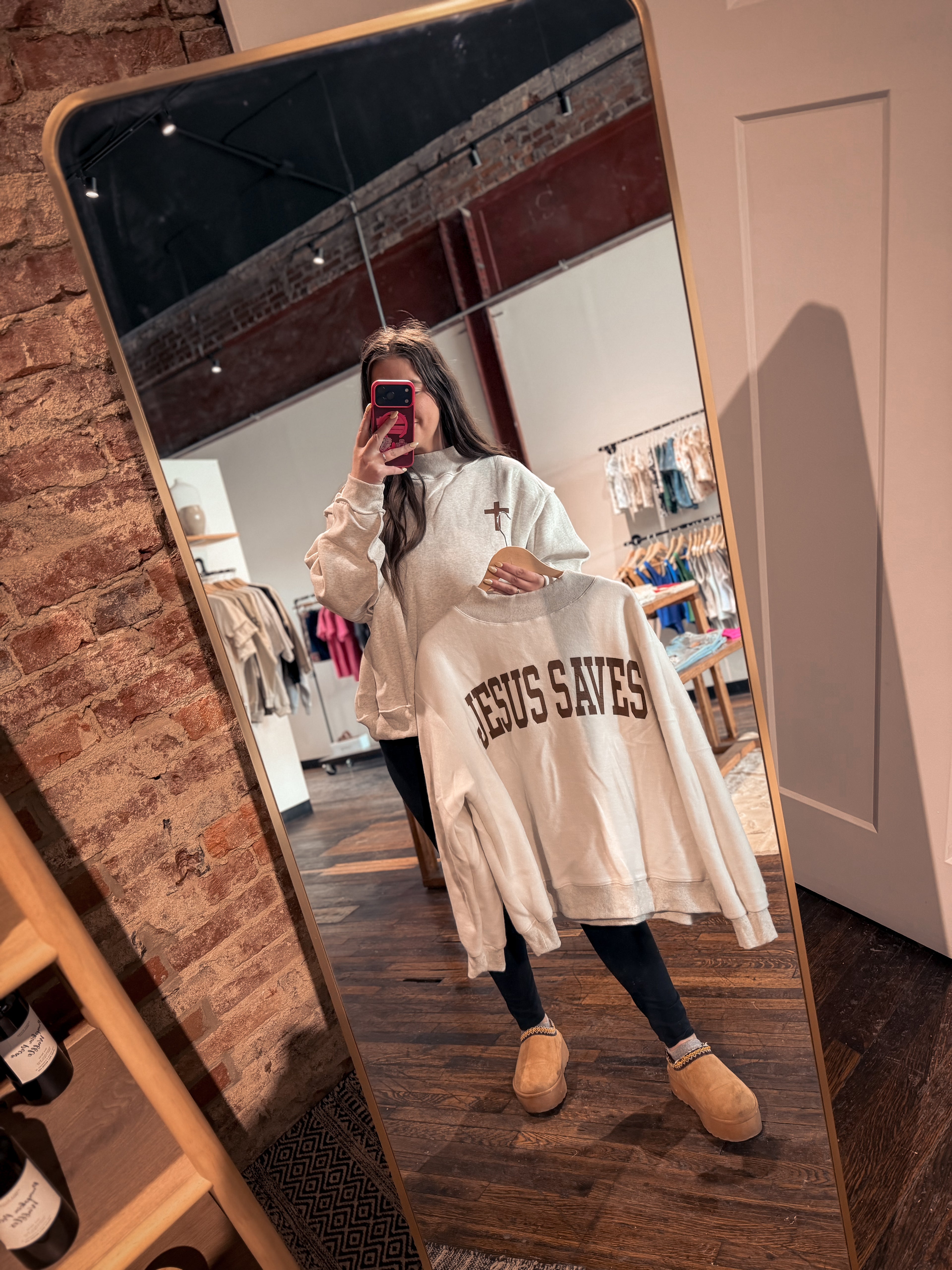 Jesus Saves + Cross Reversible Mockneck