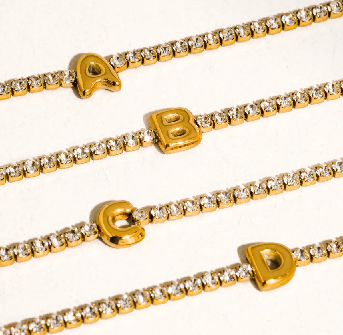 Rhinestone Letter Bracelet - Nontarnish