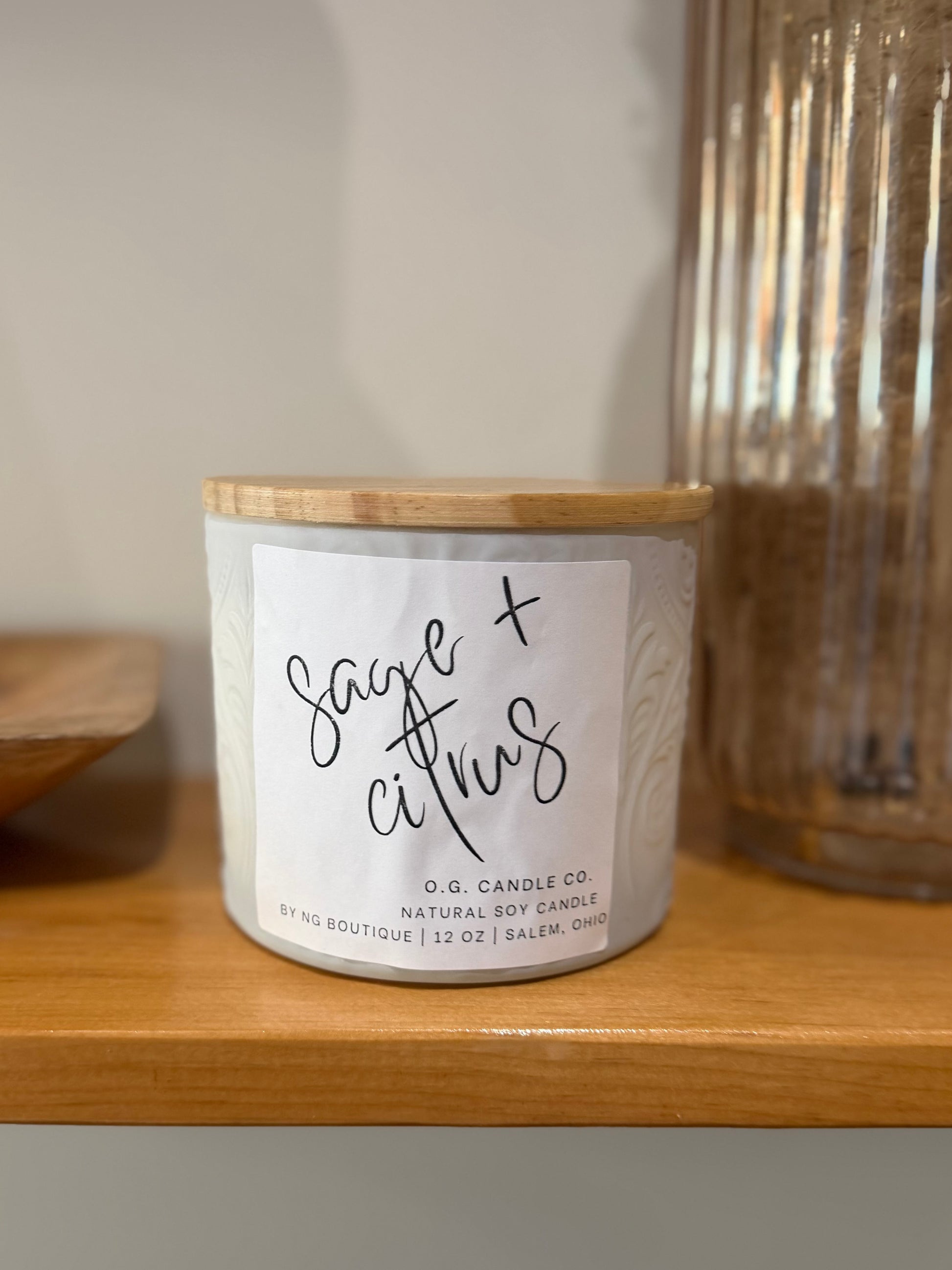 Sage + Citrus 3 -Wick Soy Candle