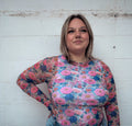 Pink French Garden Mesh Top