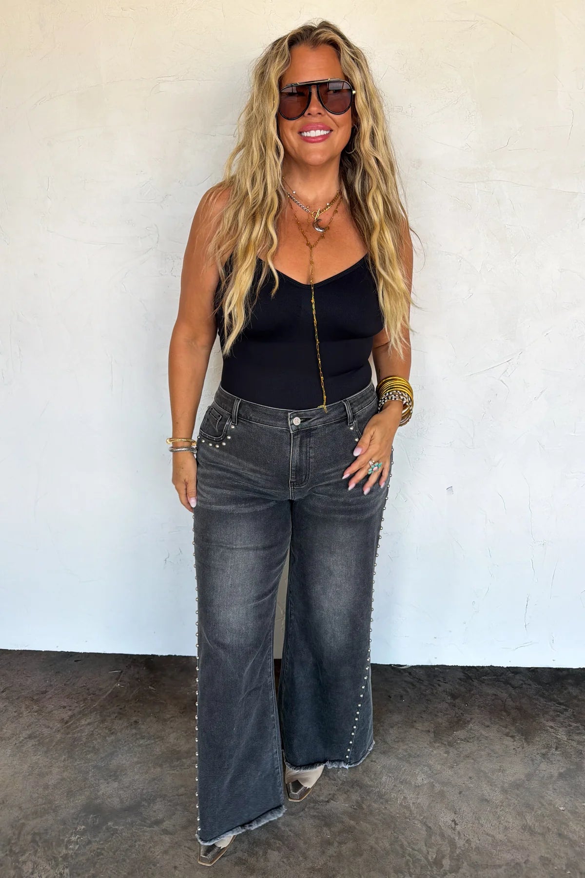 PREORDER- OFF THE GRID STUDDED JEANS