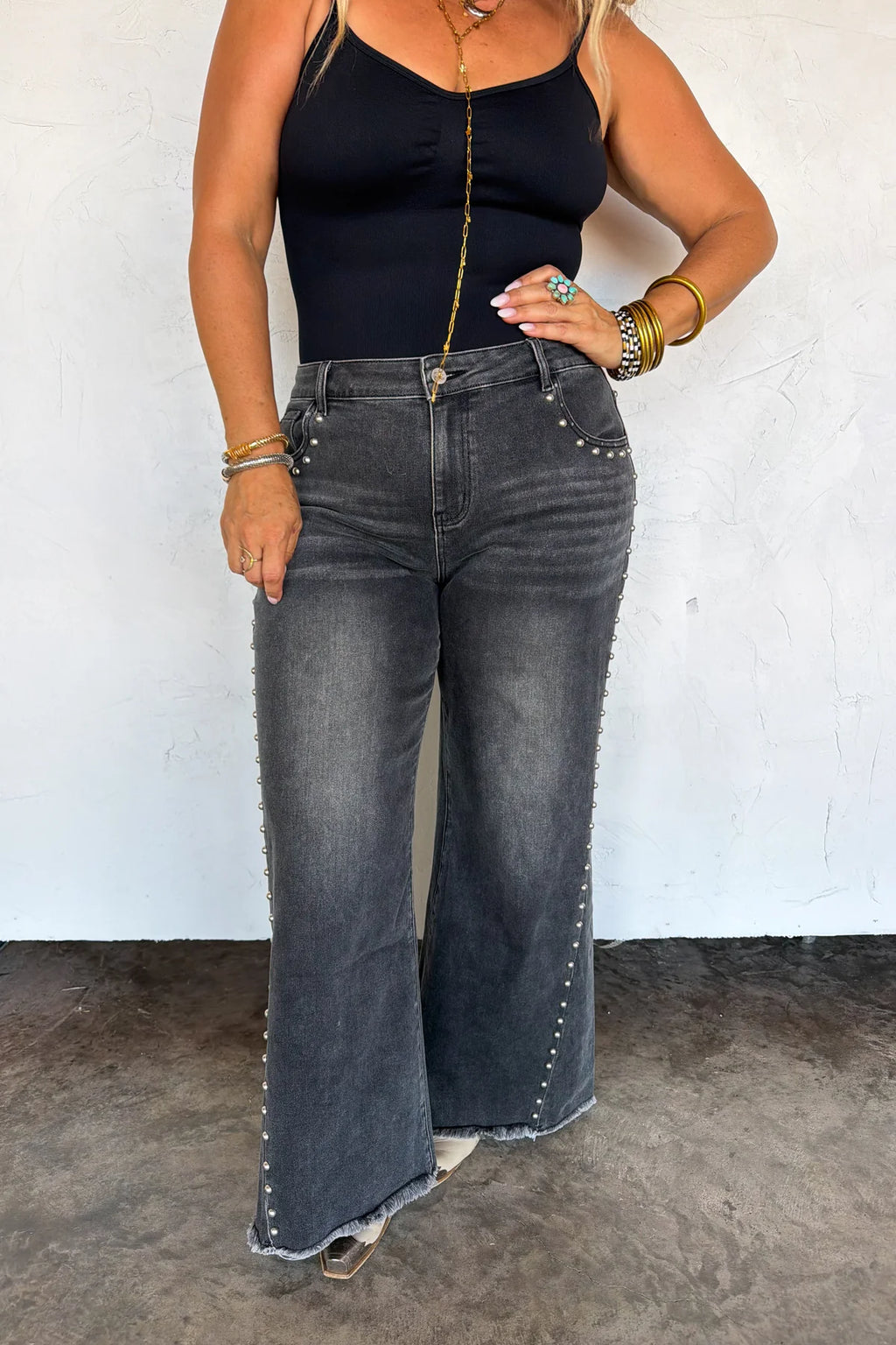 PREORDER- OFF THE GRID STUDDED JEANS