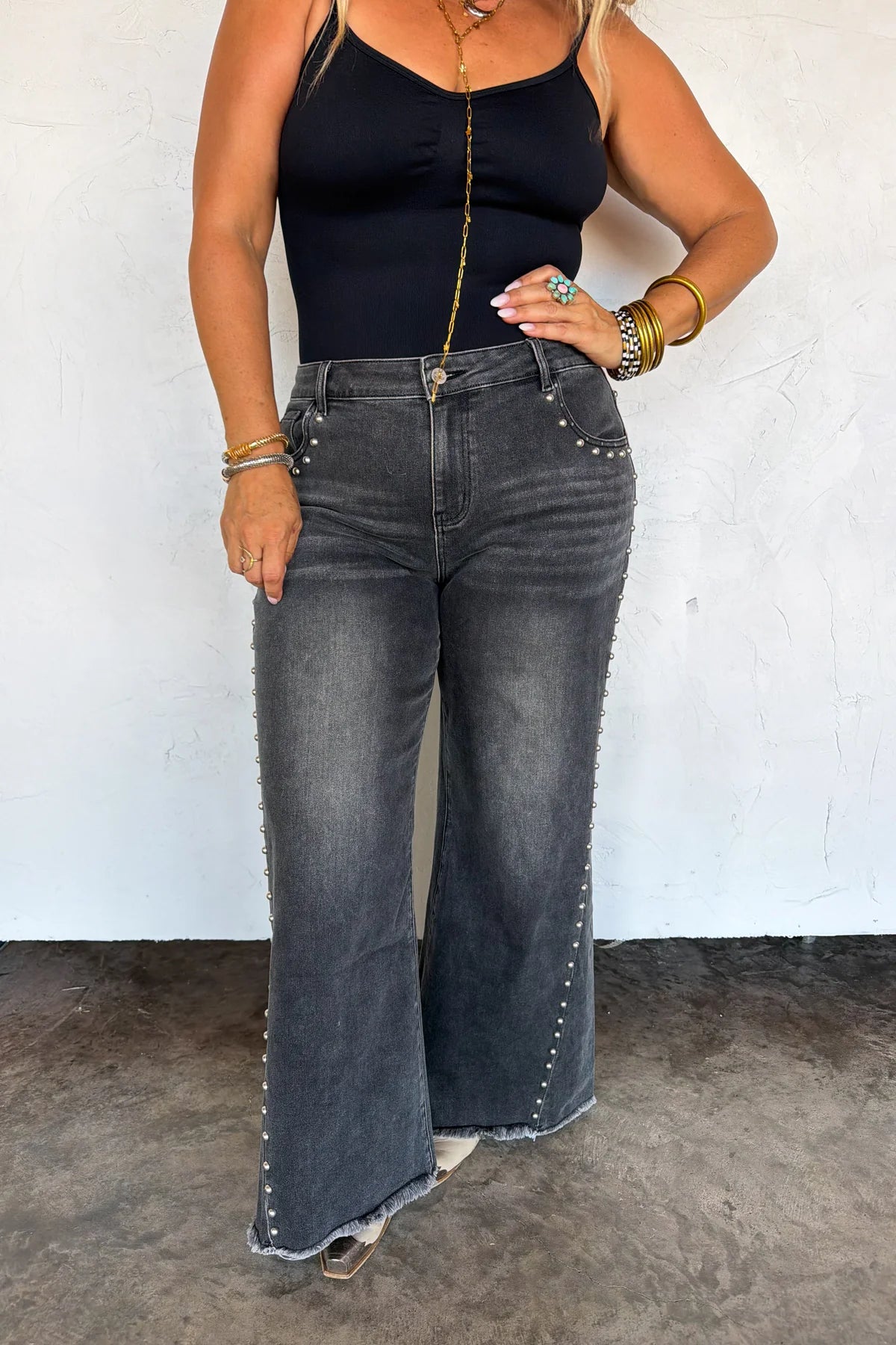 PREORDER- OFF THE GRID STUDDED JEANS