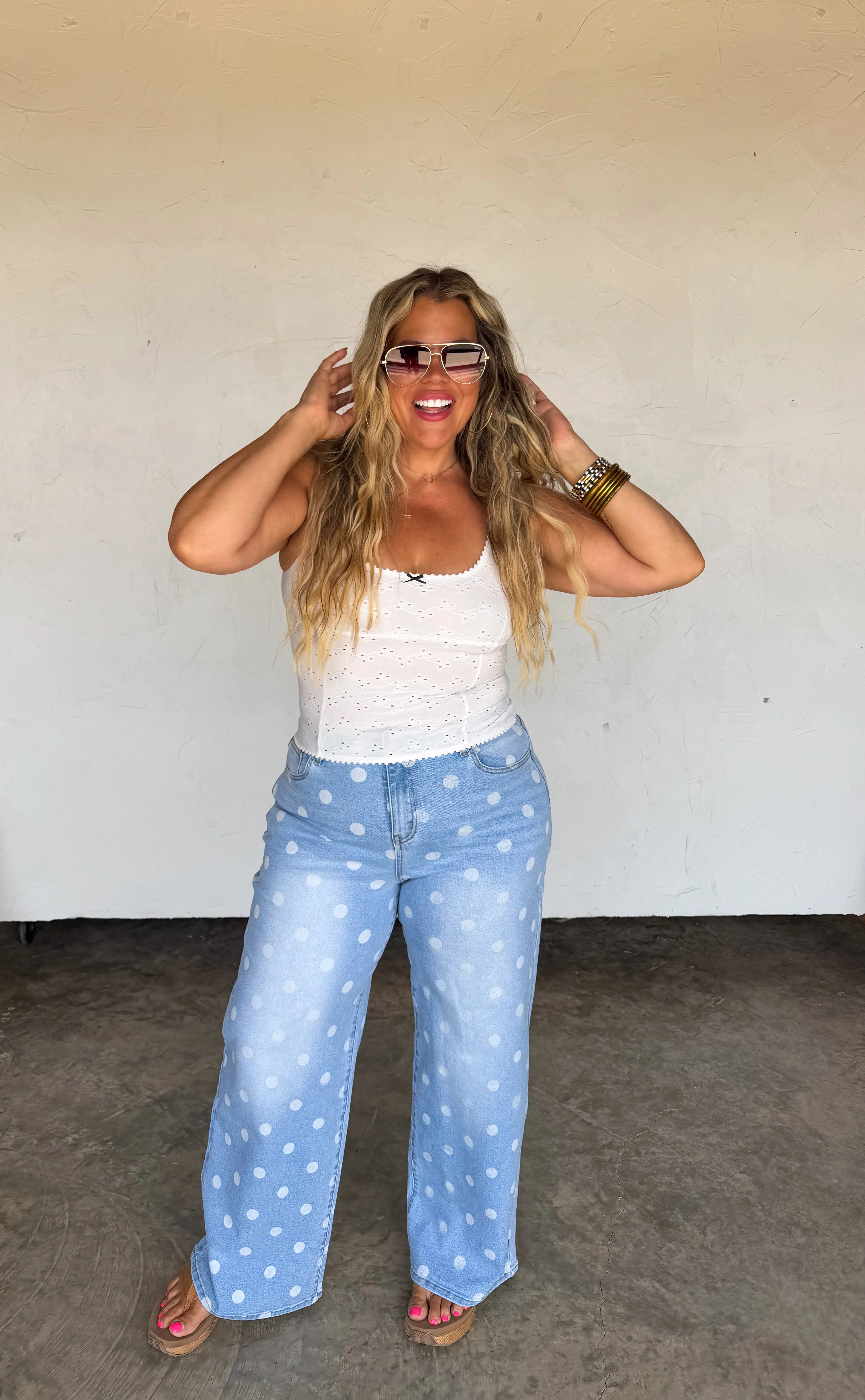 PREORDER- SPOT ON POLKA DOT JEANS