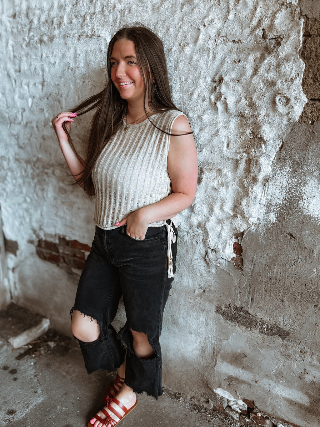 Ophelia Distressed Tank