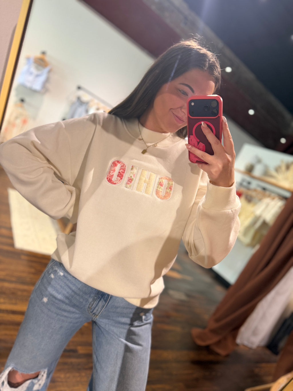 Ohio Floral Mockneck