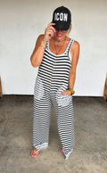 PREORDER- RICKI STRIPE TERRY ROMPER