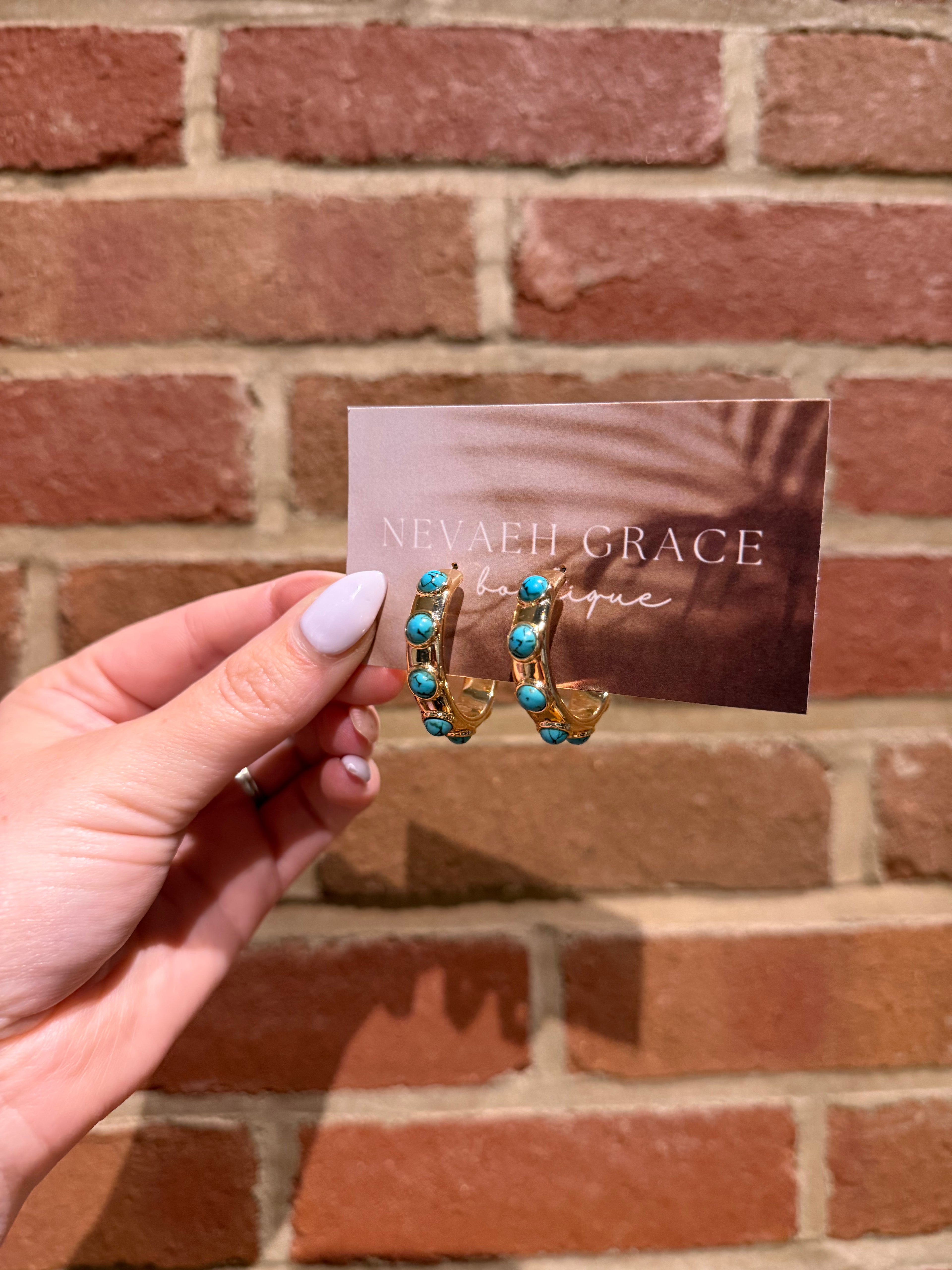 Turquoise Hoops