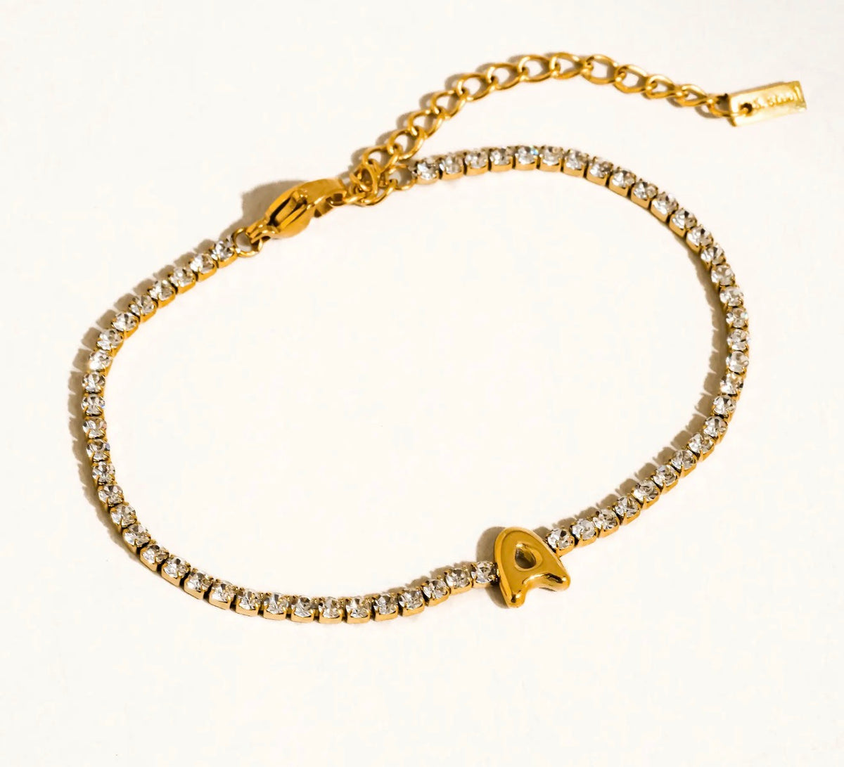 Rhinestone Letter Bracelet - Nontarnish