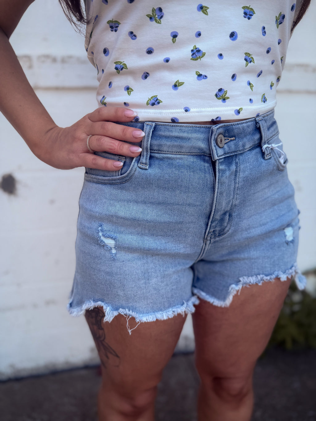 Rylan Light Wash Shorts