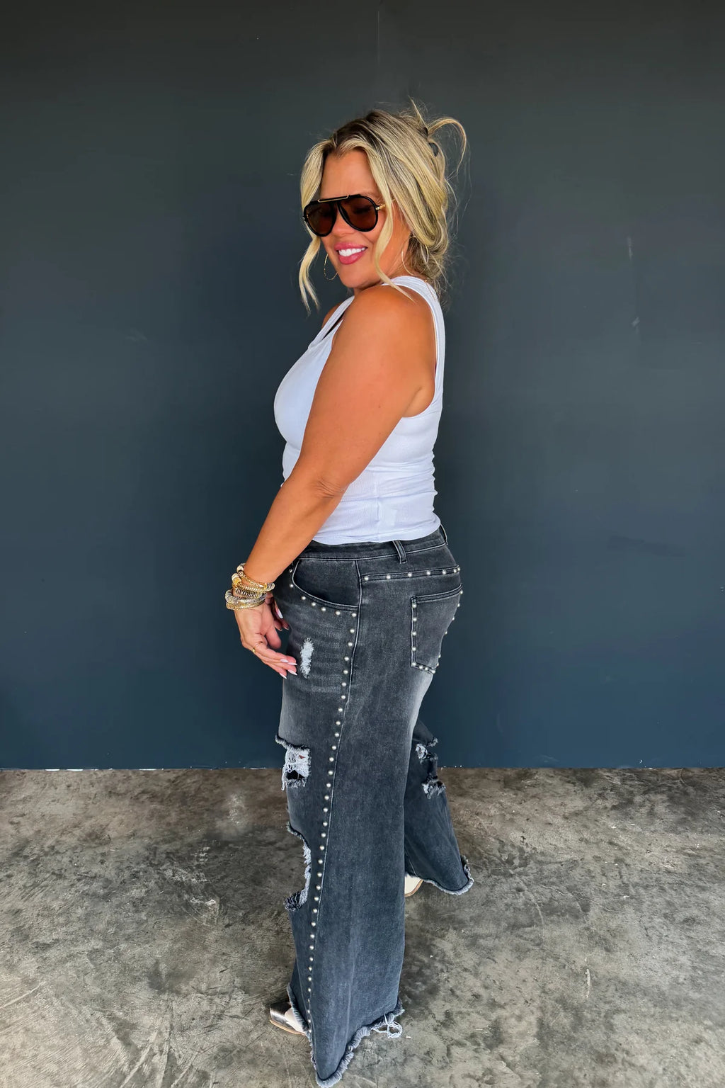 PREORDER- OFF THE GRID STUDDED JEANS