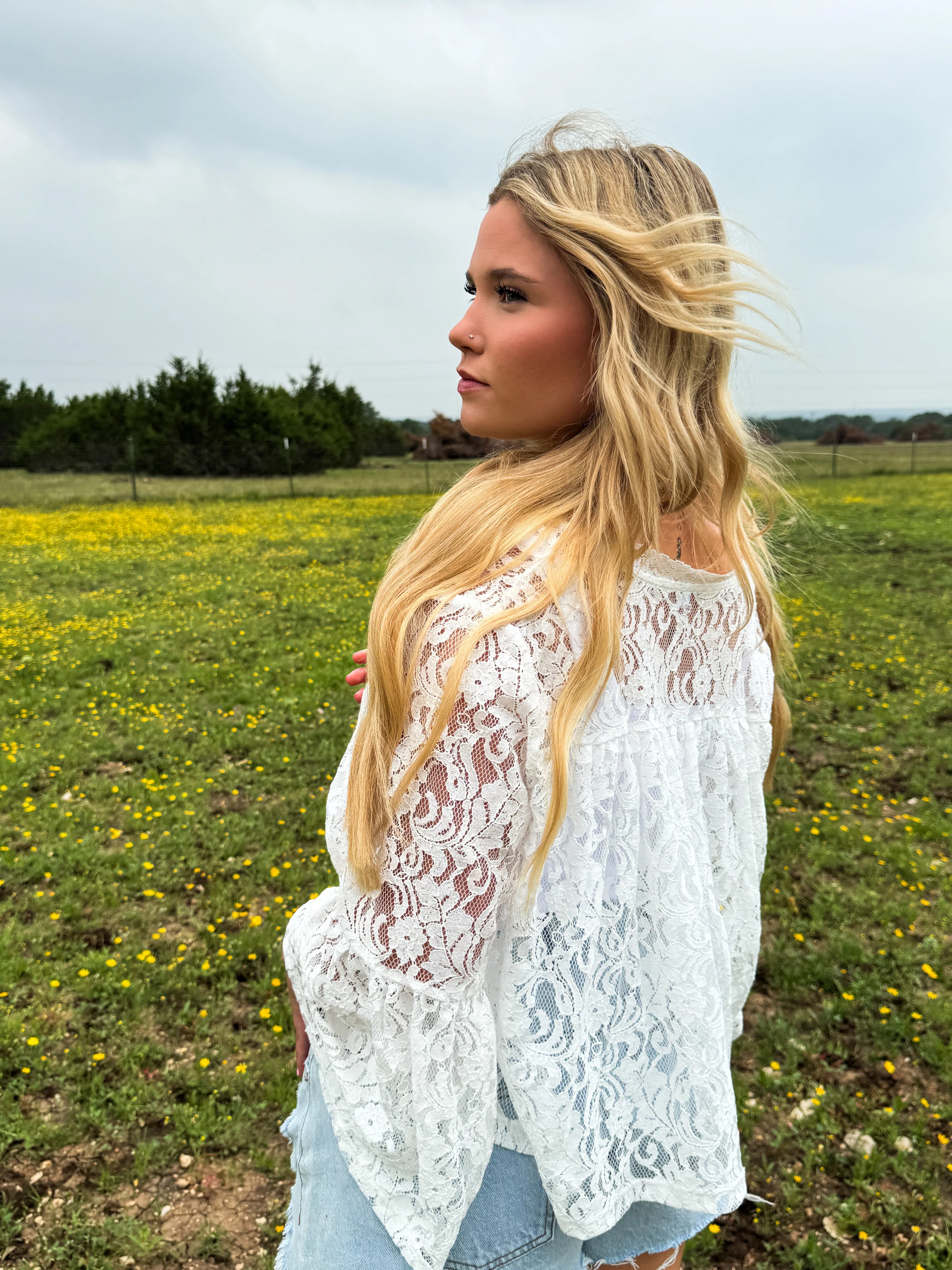 PREORDER- SWEET MAGNOLIA LACE TOP