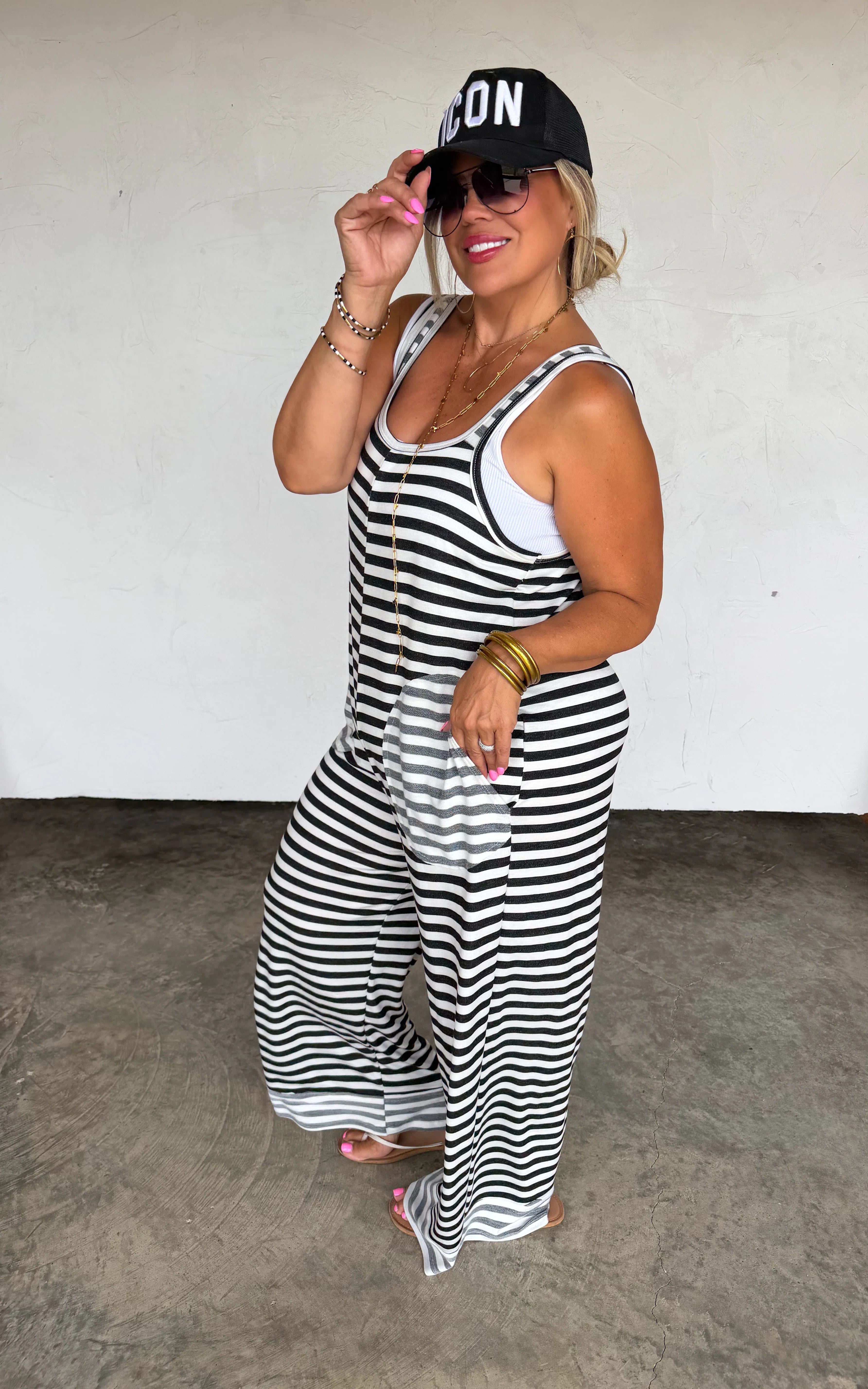 PREORDER- RICKI STRIPE TERRY ROMPER