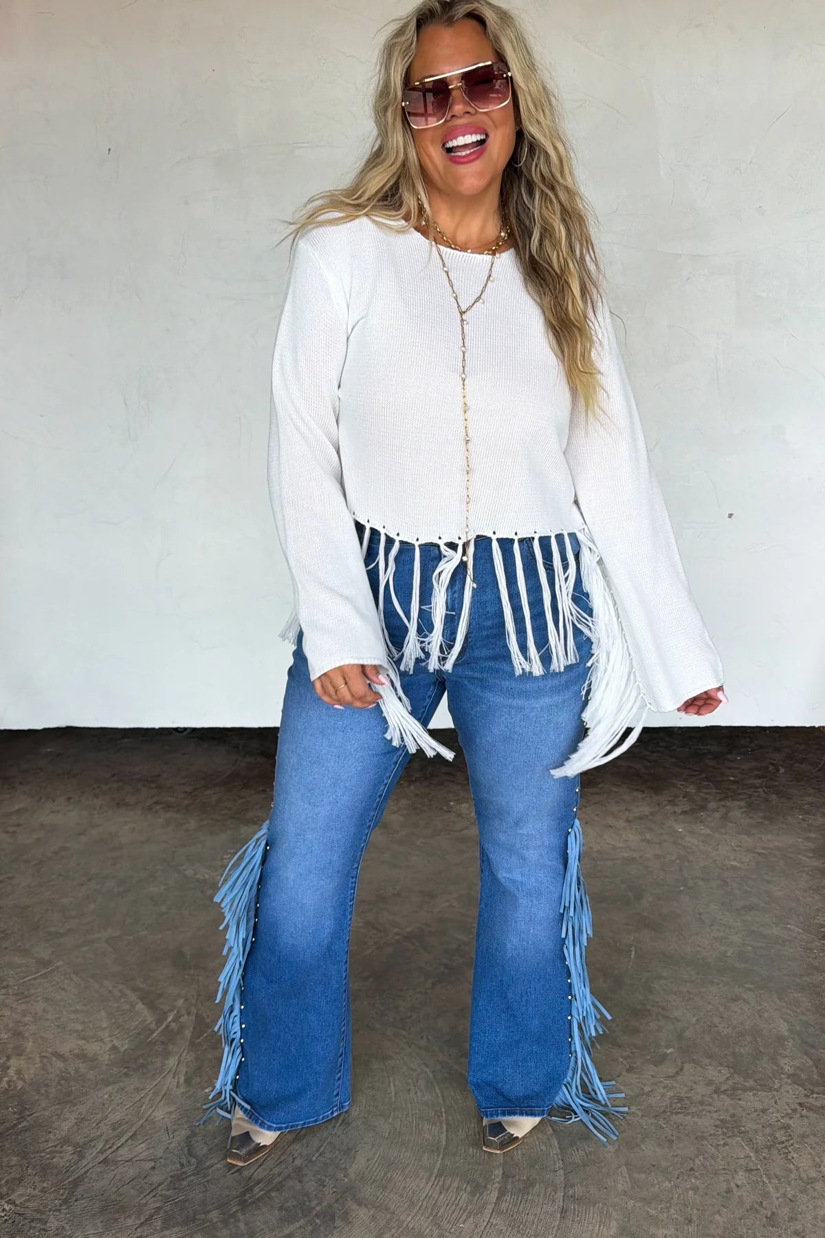 PREORDER- ON THE FRINGE FLARE JEANS