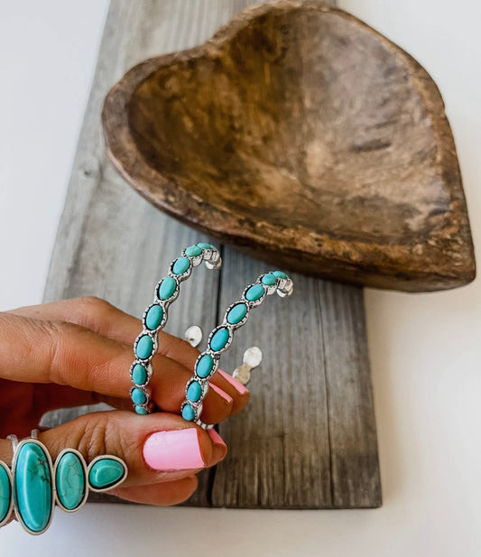 Turquoise Hoops