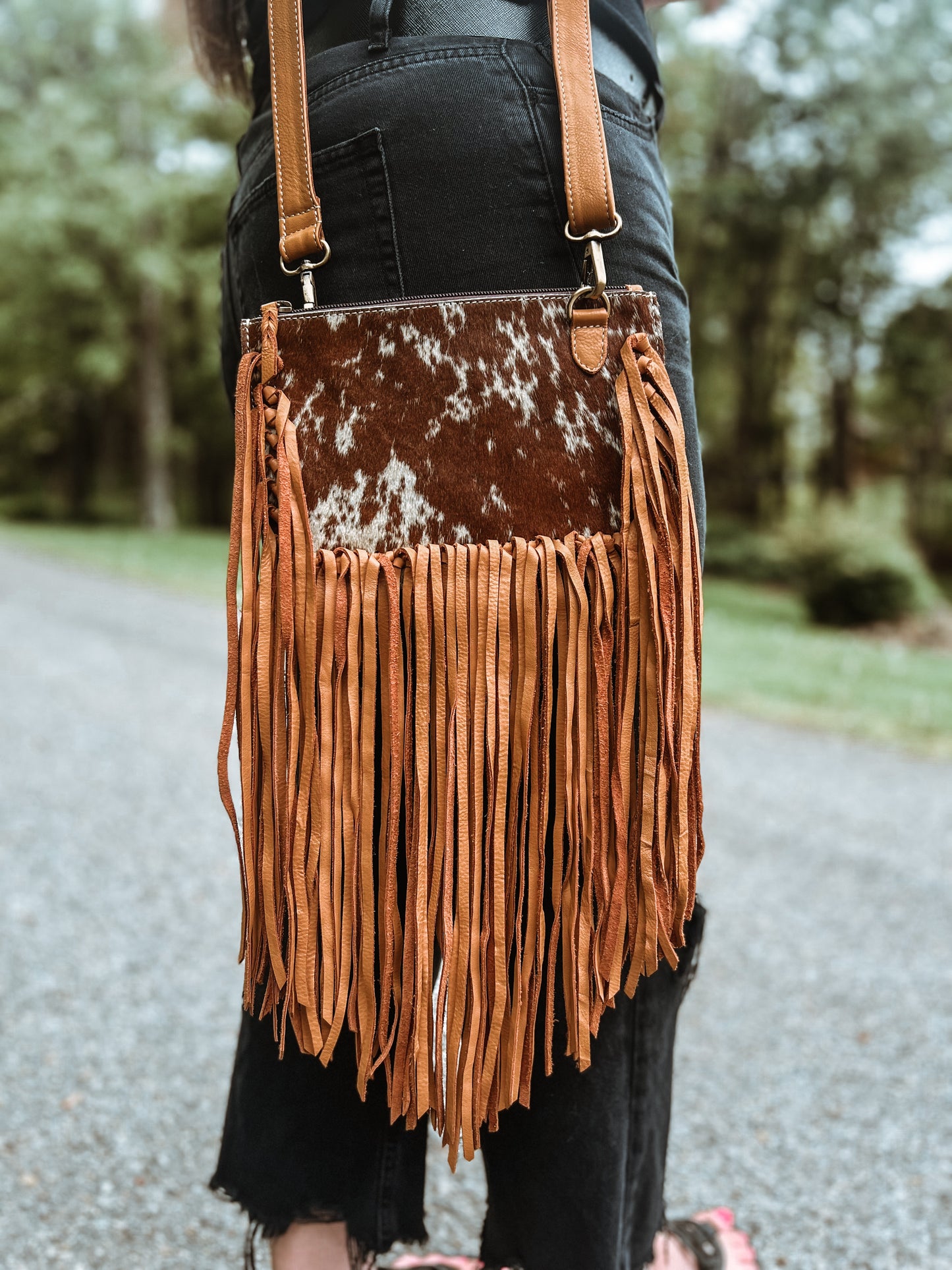 Lola Cowhide Fringe Bag