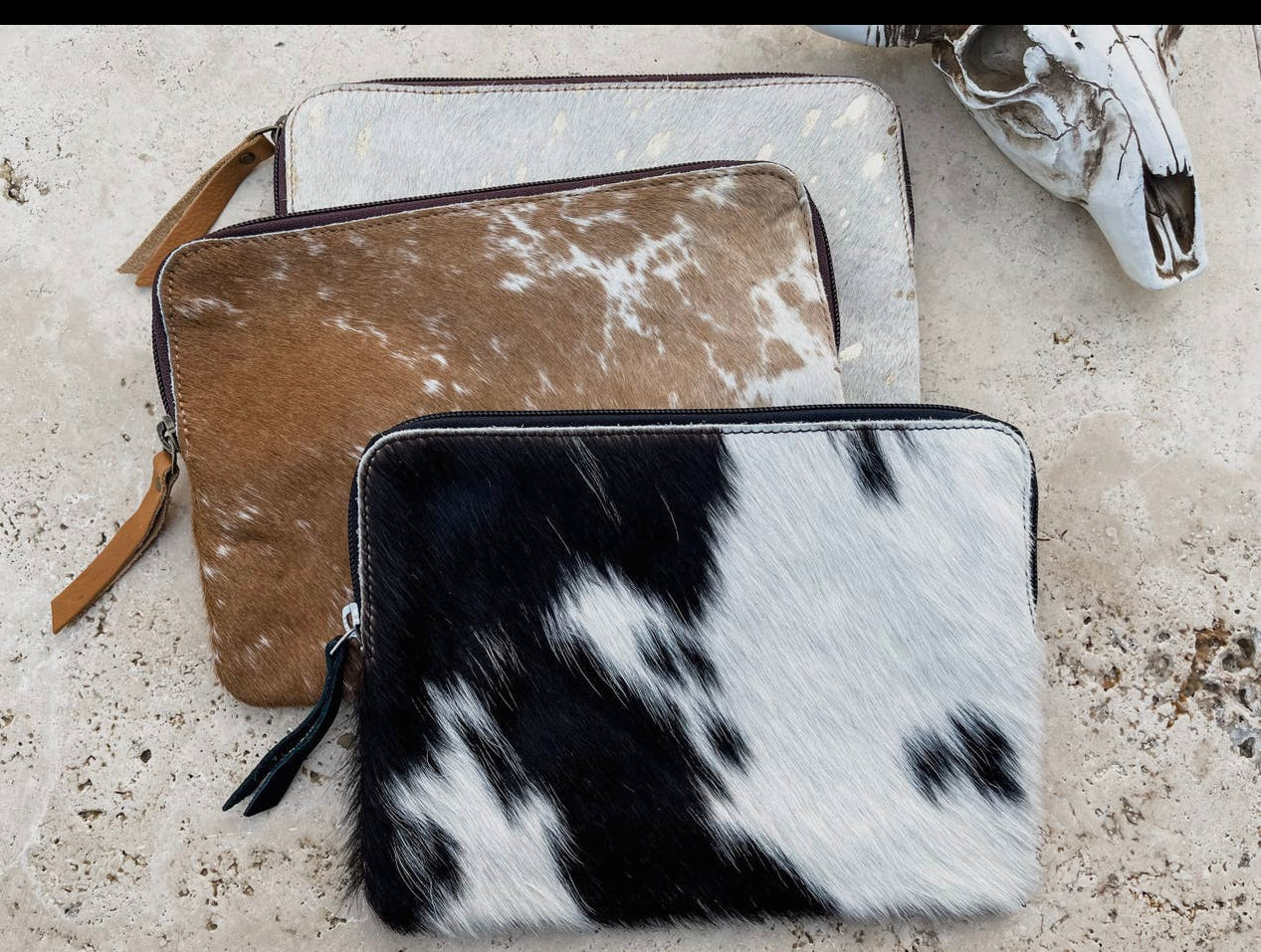 Cowhide Make Up Pouch
