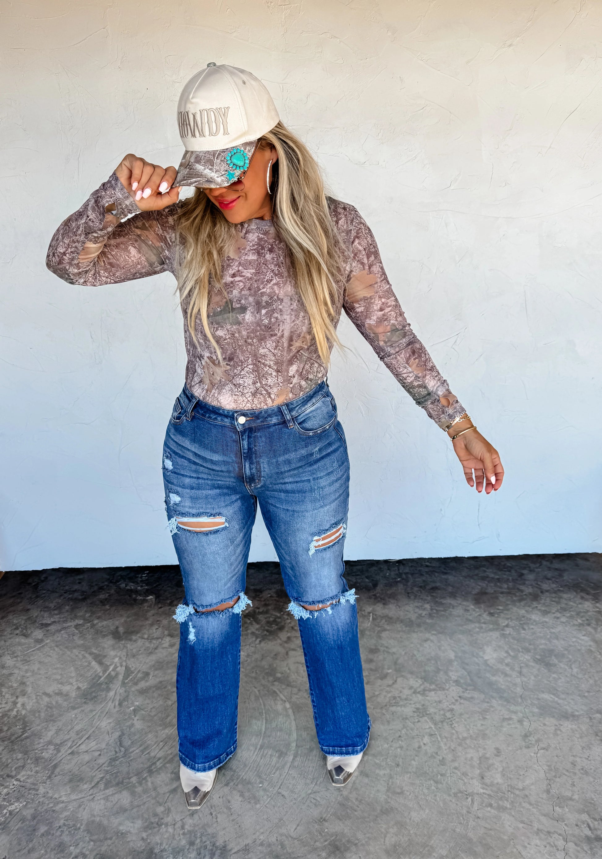 Camo Mesh Top